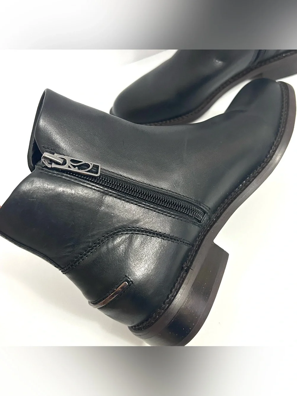 Franco Sarto Black Leather Ankle Booties